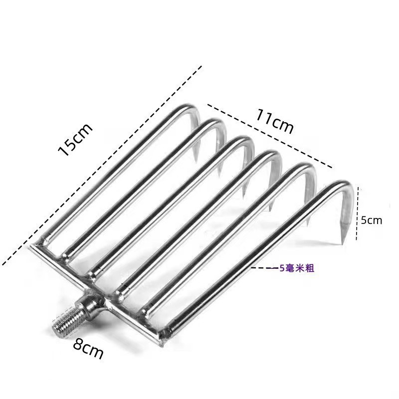 Six-tooth rake